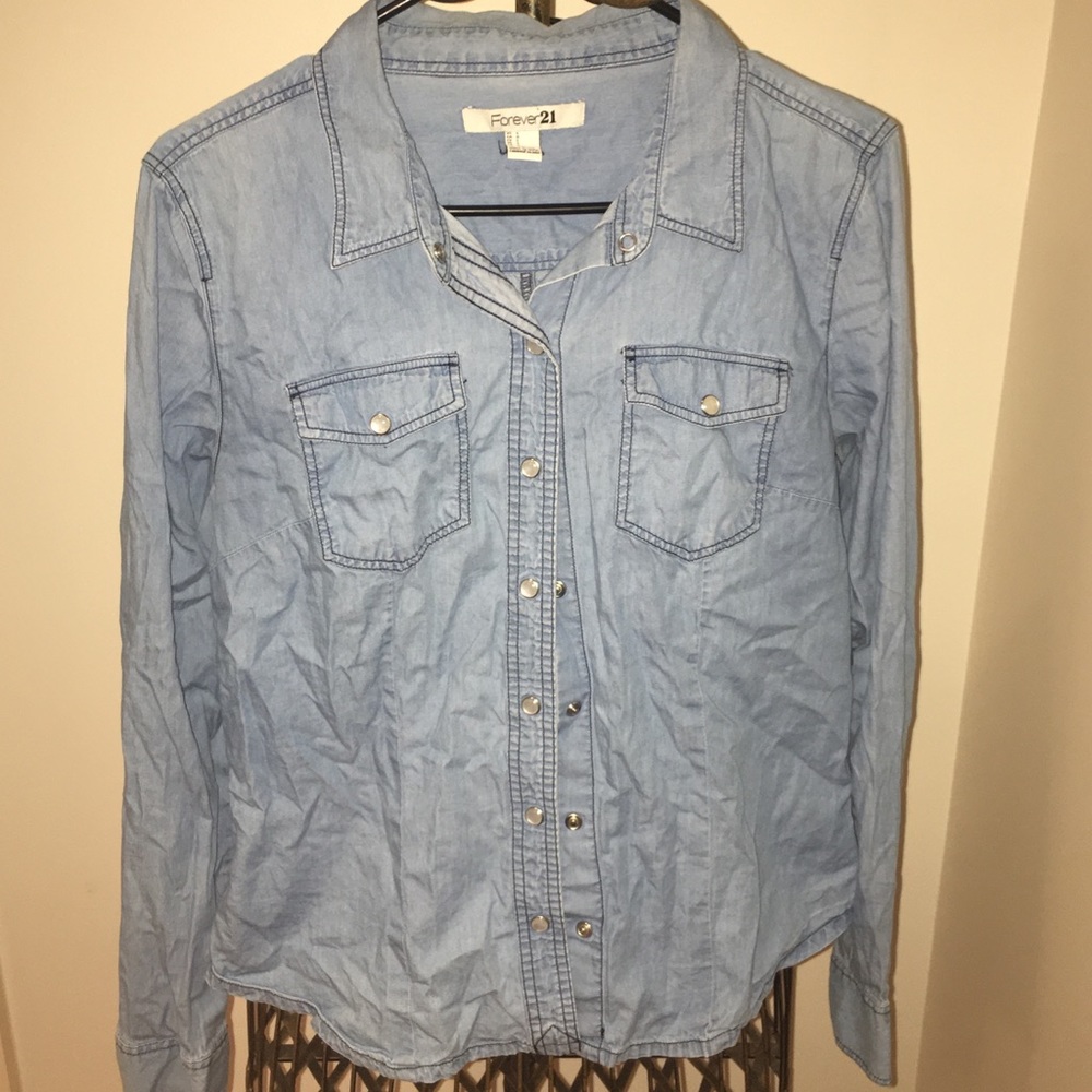 Chambray Button Up Top